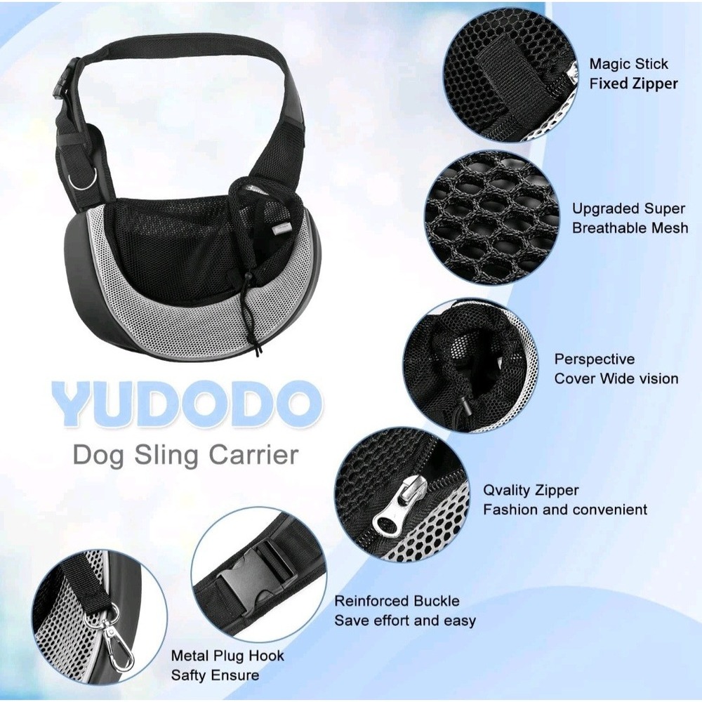 NWT YUDODO Medium Pet Sling Carrier - Hands-Free Mesh Dog/Cat Shoulder Bag
